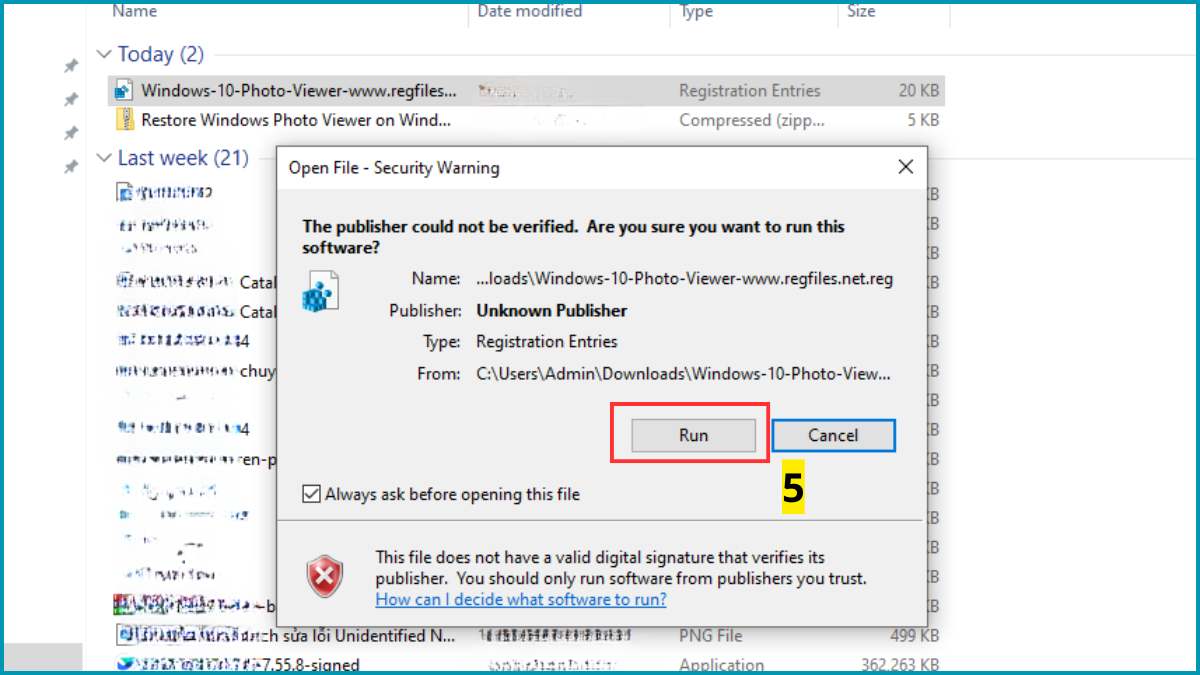Khôi phục Window Photo Viewer về mặc định