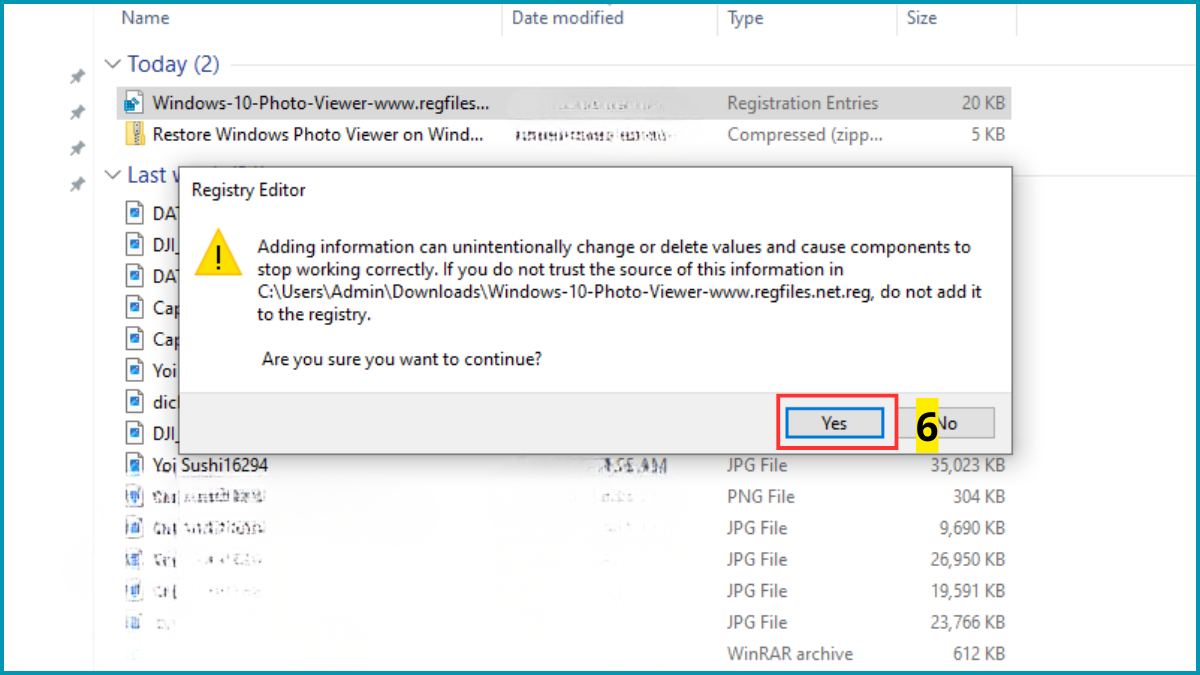 Khôi phục Window Photo Viewer về mặc định