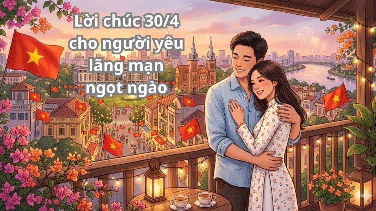 Lời chúc 30/4 cho người yêu lãng mạn, ngọt ngào