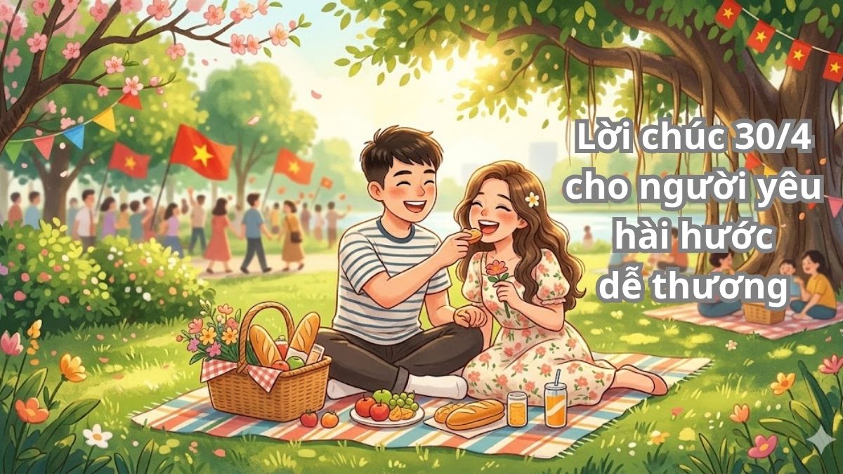 Lời chúc 30/4 cho người yêu hài hước, dễ thương
