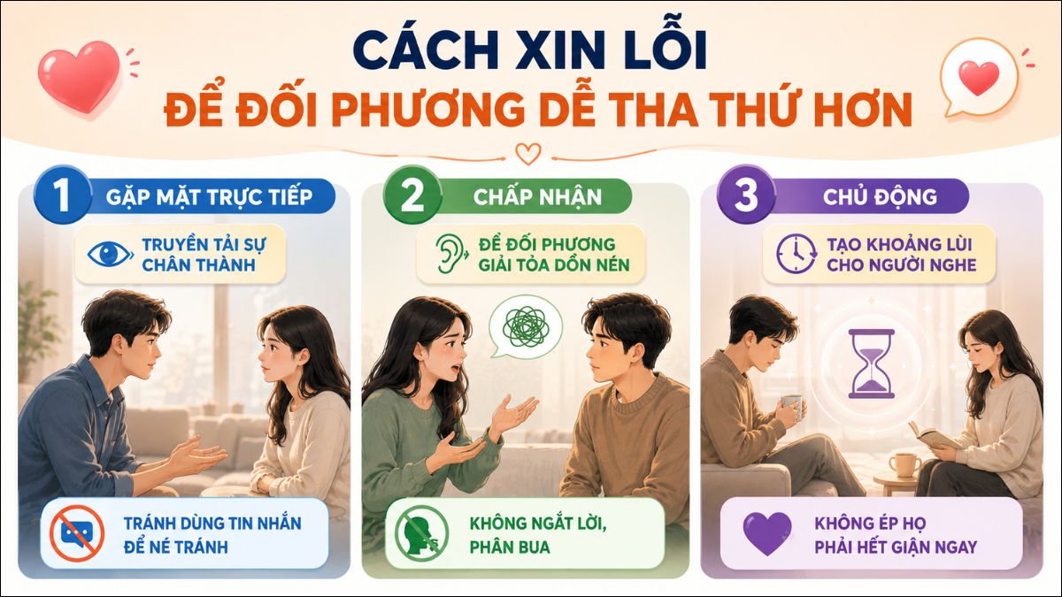 Cách xin lỗi để đối phương dễ tha thứ hơn
