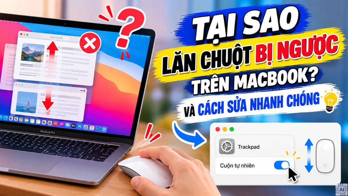 Tại sao lăn chuột bị ngược trên Macbook và cách sửa nhanh chóng