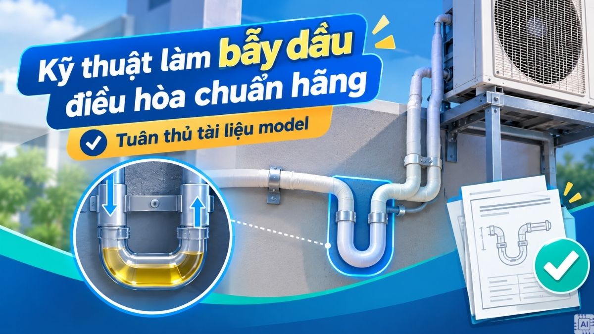 Kỹ thuật làm bẫy dầu điều hòa chuẩn hãng