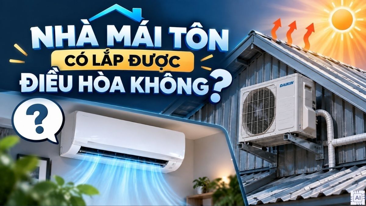 Nhà mái tôn có thể lắp được điều hòa