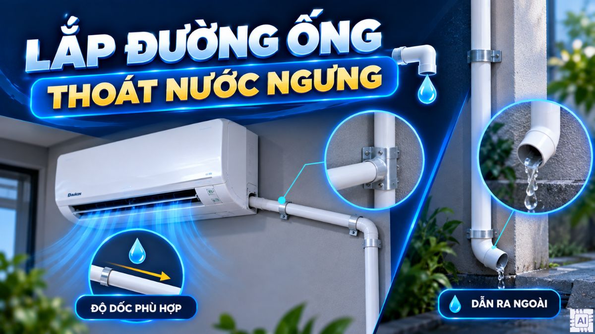Lắp đường ống thoát nước ngưng