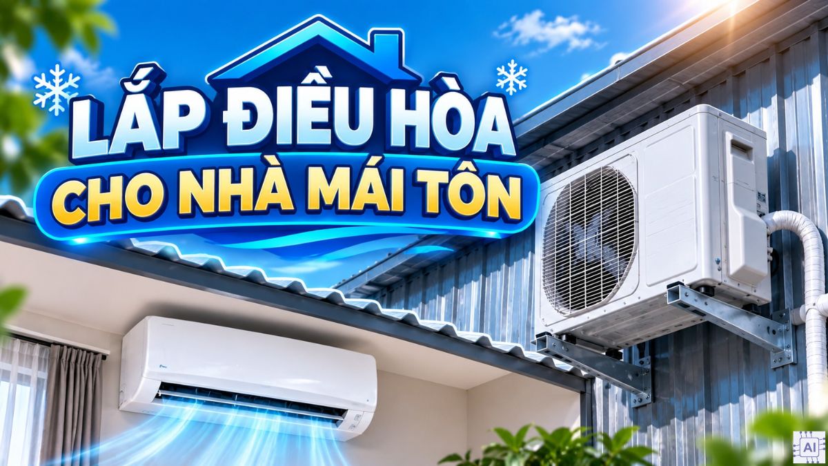 Cách lắp điều hòa cho nhà mái tôn hiệu quả, chống nóng tối ưu