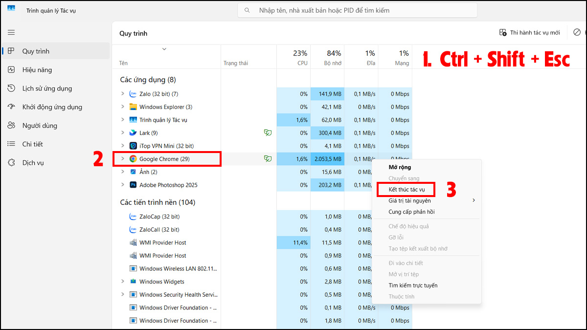 Giảm tải phần mềm và tiến trình chạy nền