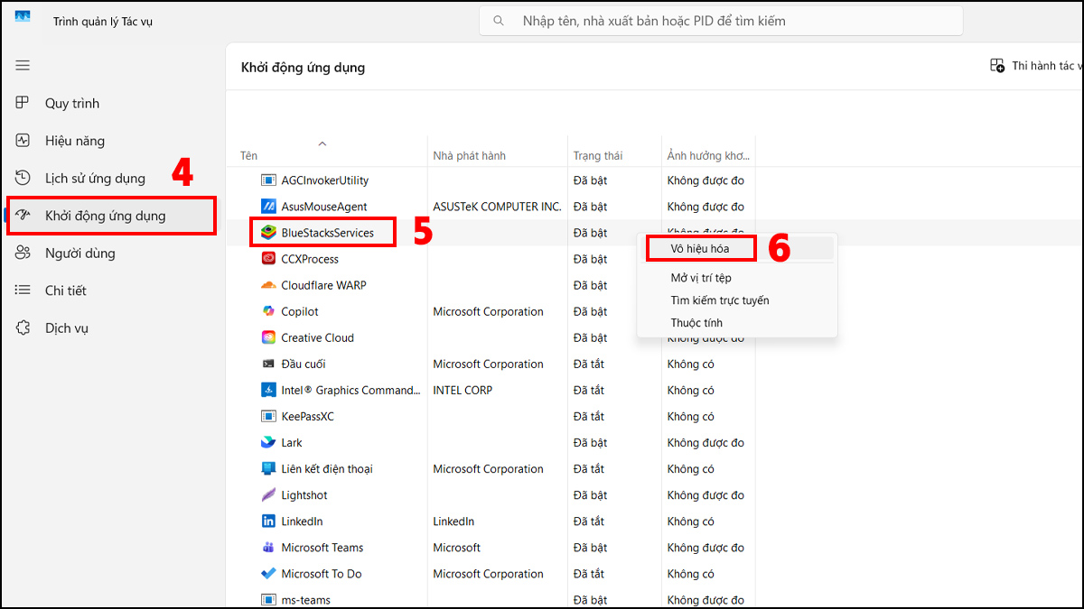 Giảm tải phần mềm và tiến trình chạy nền