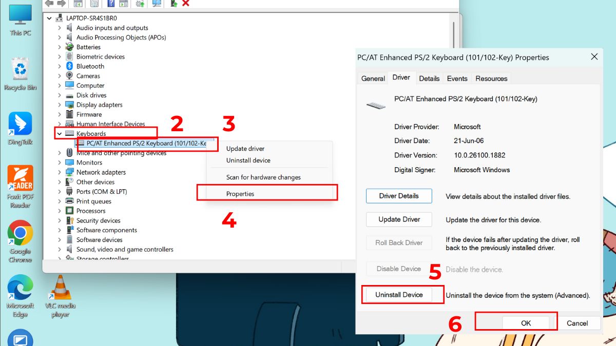 Cập nhật hoặc cài lại driver bàn phím (nếu có)
