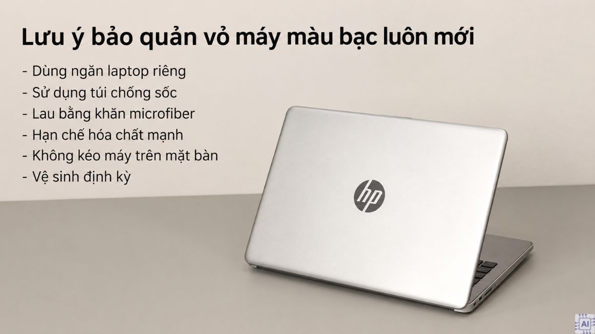 Lưu ý bảo quản vỏ máy màu bạc luôn mới