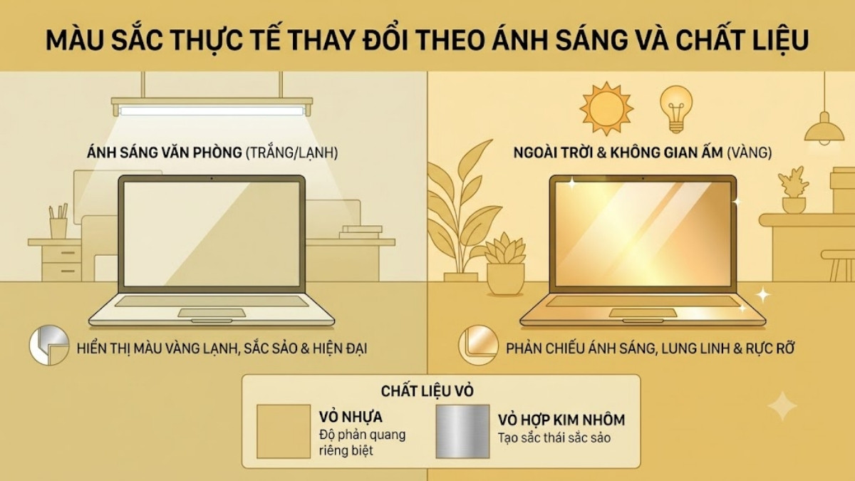 Màu sắc thực tế có thể thay đổi theo ánh sáng và chất liệu