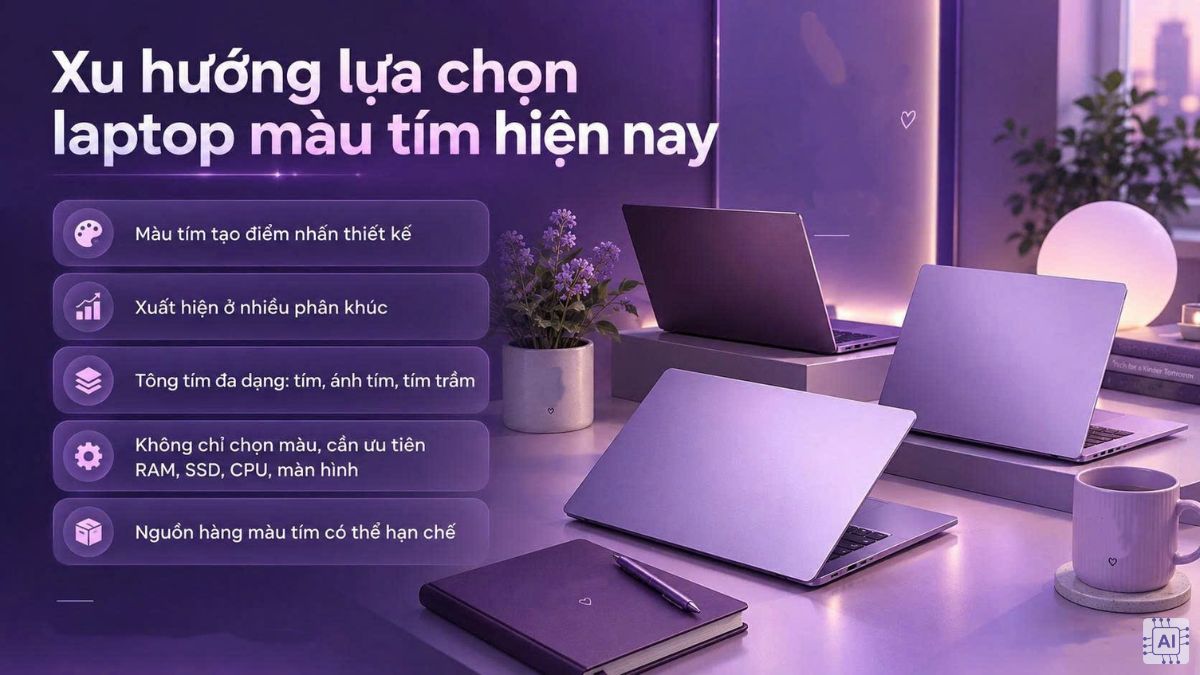 Xu hướng lựa chọn laptop màu tím hiện nay