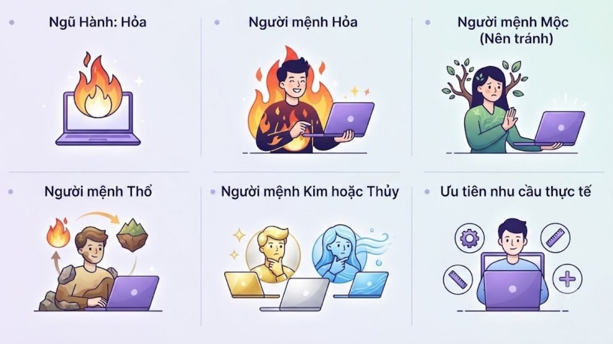 Cách chọn laptop màu tím hợp phong thủy