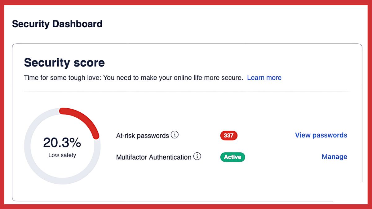 Thường xuyên kiểm tra “Security Score” của LastPass
