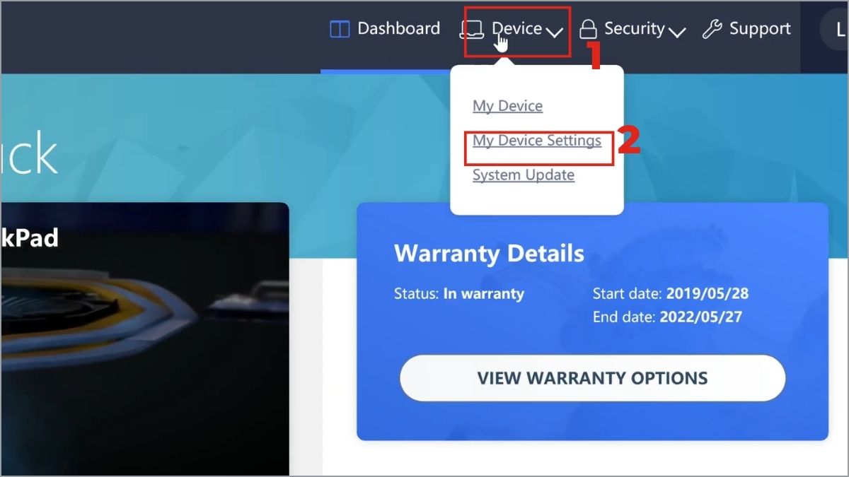 Công dụng Quản lý và bảo vệ pin của Lenovo Vantage