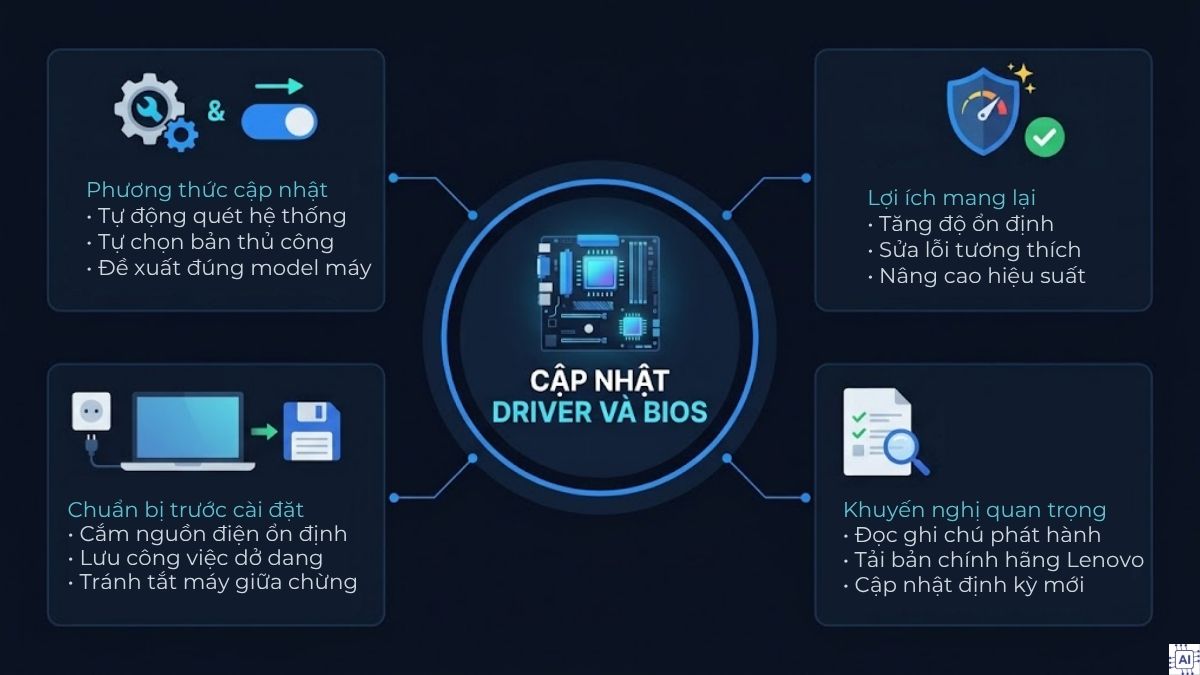 Cập nhật driver và BIOS tự động