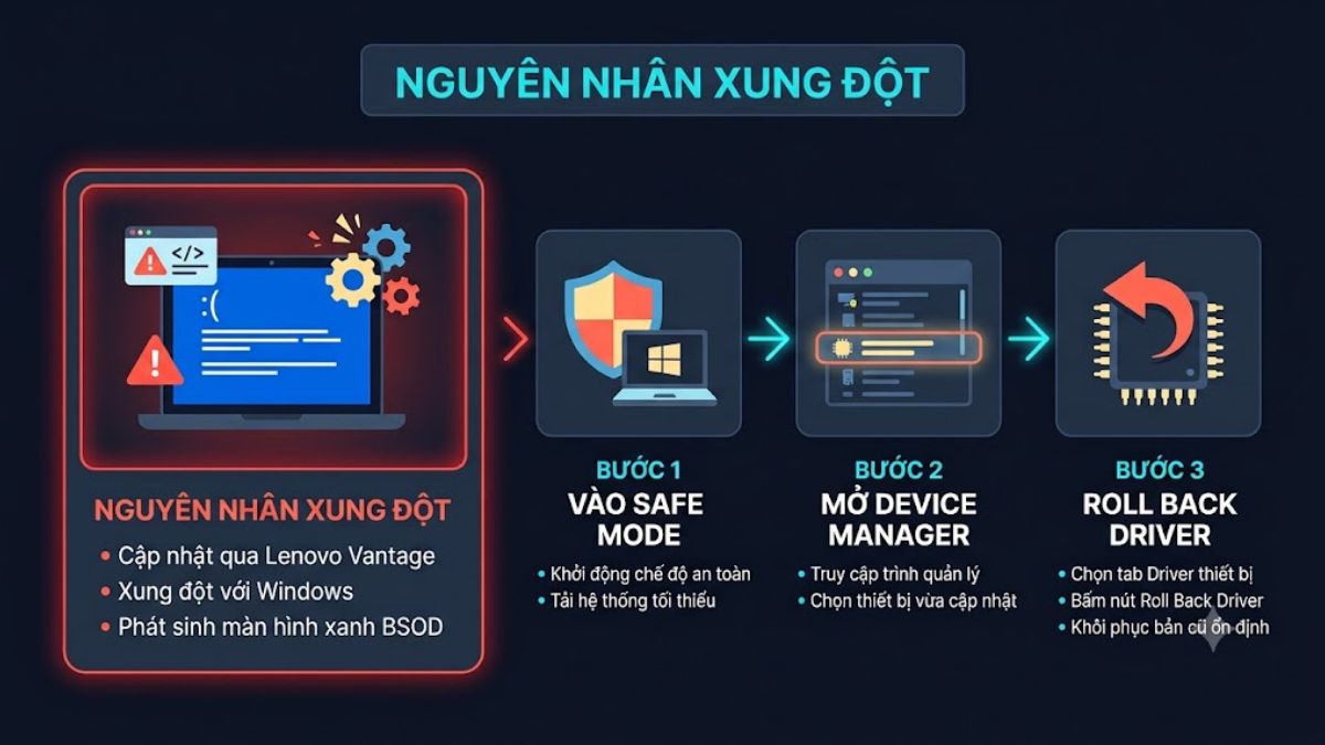 Xung đột driver gây màn hình xanh