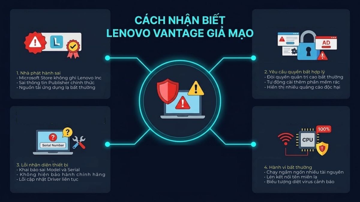 Cách nhận biết phần mềm Lenovo Vantage không chính thống
