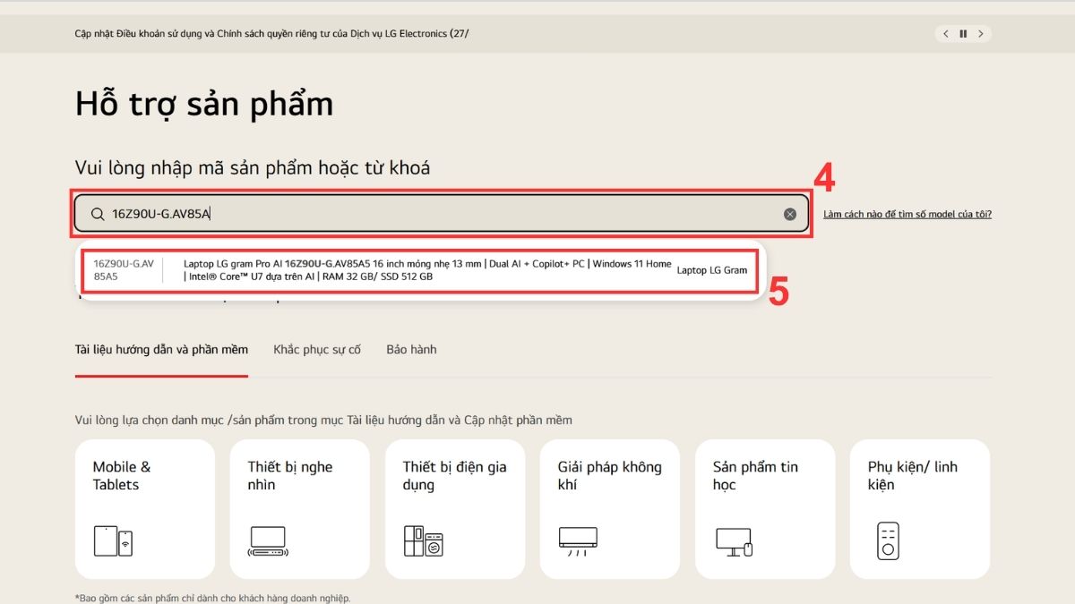 Cách tải và cài đặt khi tải LG Control Center trên website chính thức