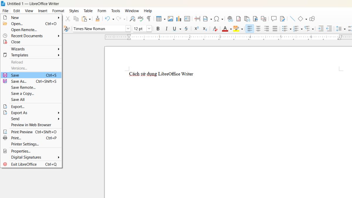 Hướng dẫn sử dụng LibreOffice Writer
