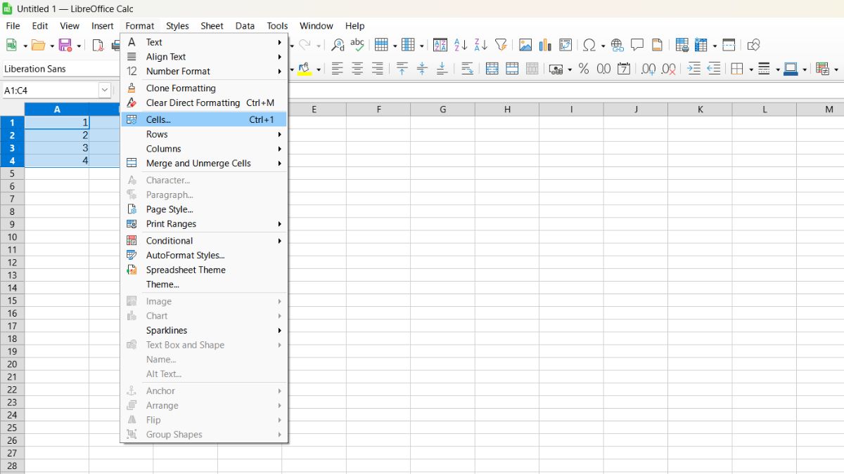 Hướng dẫn sử dụng LibreOffice Calc