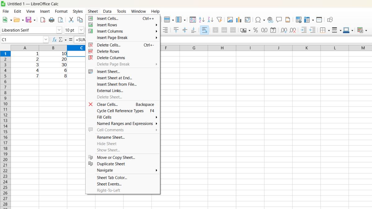 Hướng dẫn sử dụng LibreOffice Calc