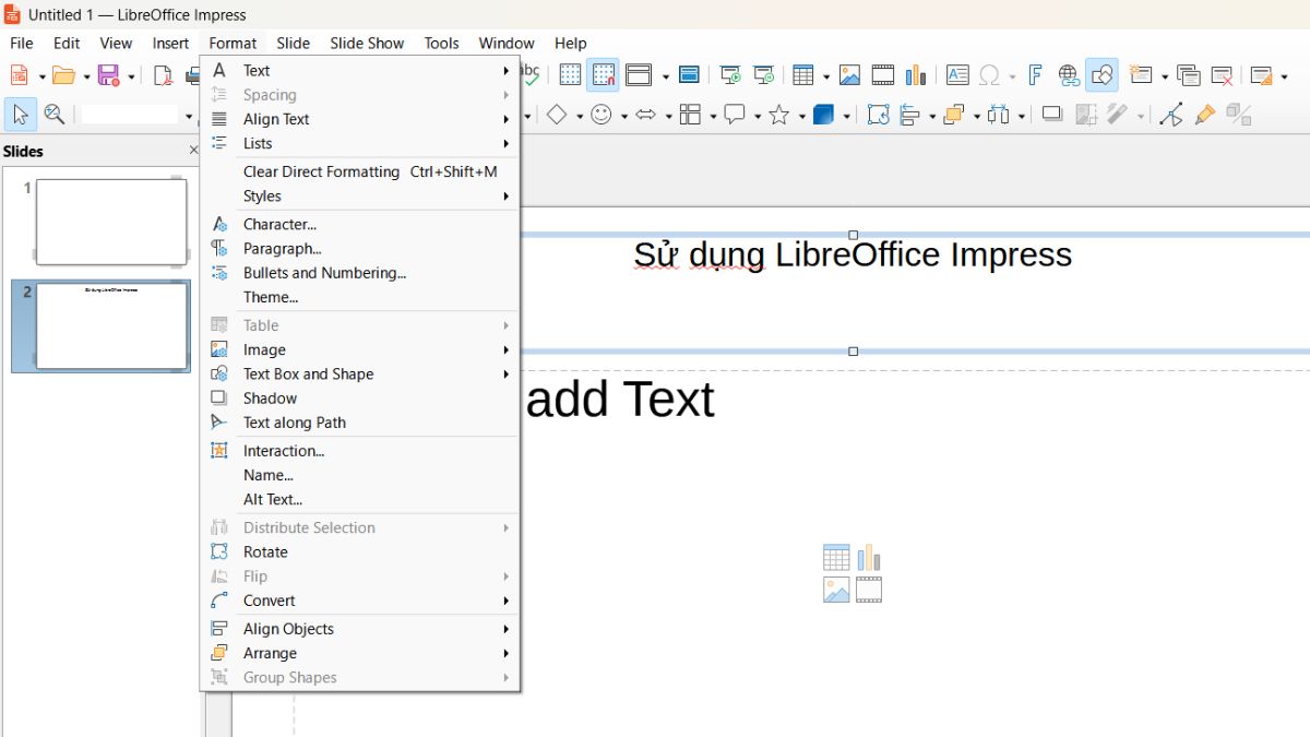 Hướng dẫn sử dụng LibreOffice Impress