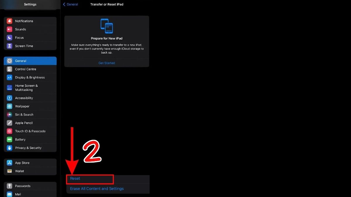 Đặt lại tất cả cài đặt trên iPad