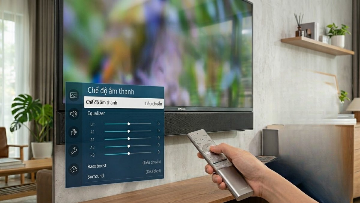 Điều chỉnh âm lượng và cài đặt âm thanh chuẩn để khắc phục tình trạng loa tivi Samsung bị rè