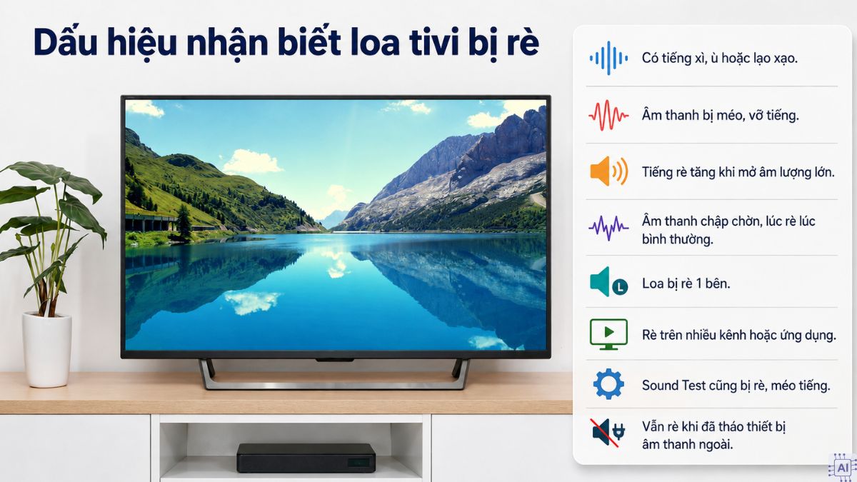 Dấu hiệu nhận biết loa tivi bị rè