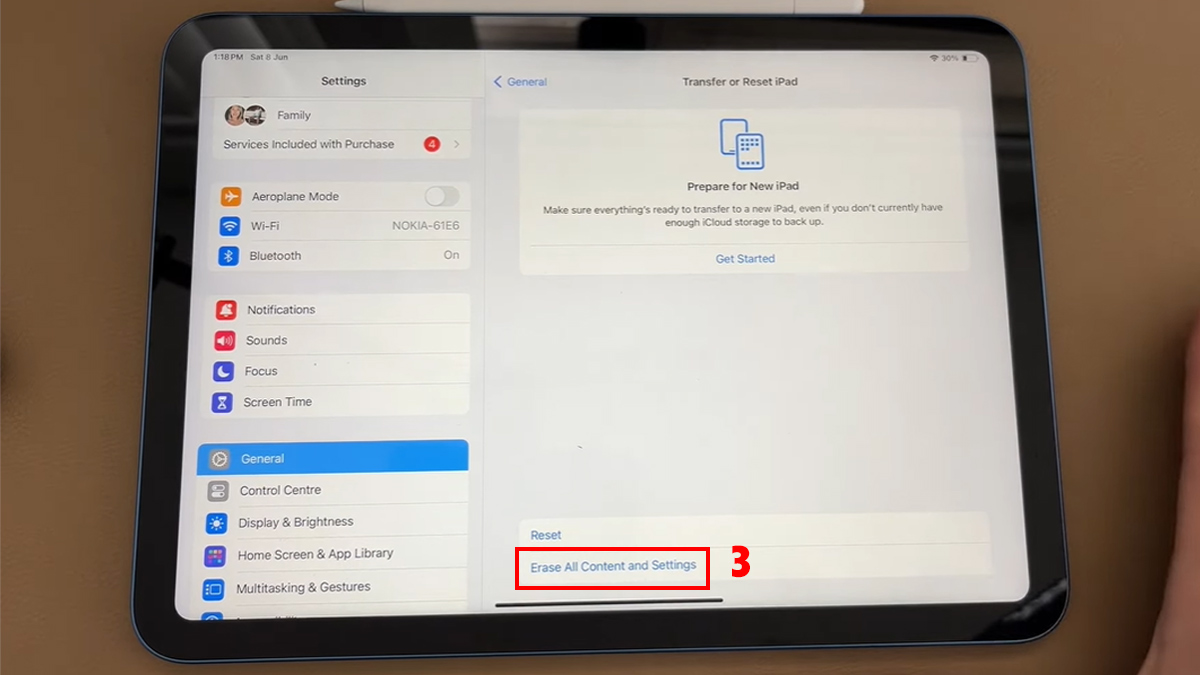 Khôi phục cài đặt gốc iPad