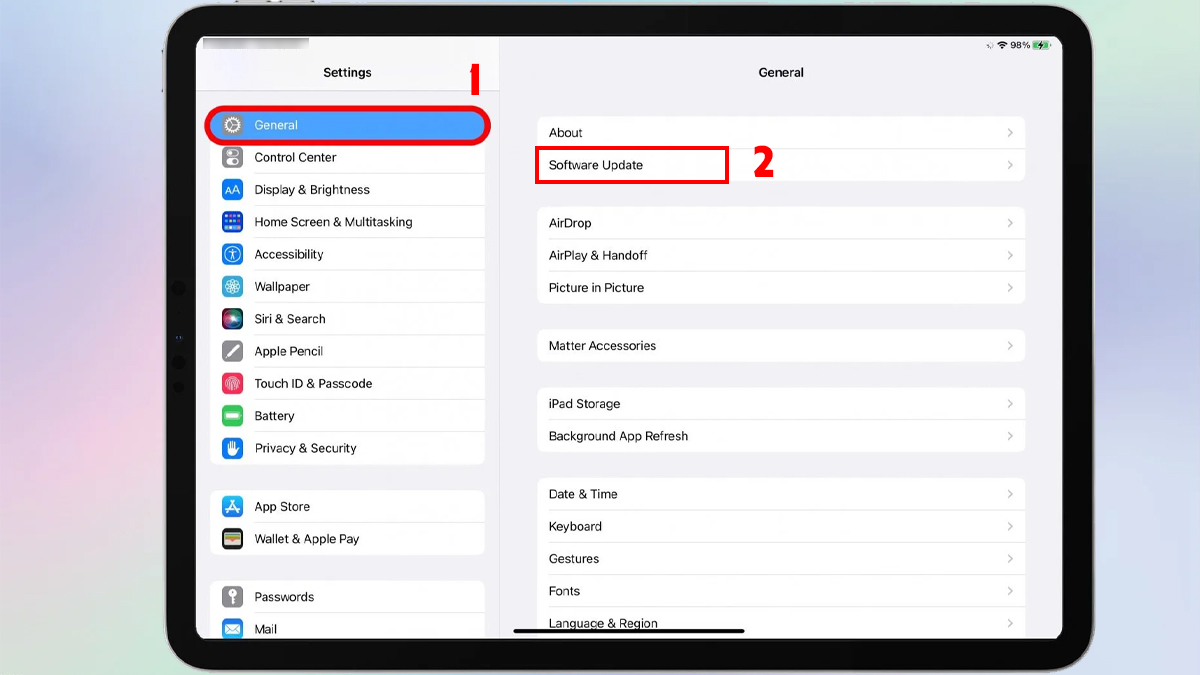 Cập nhật iPadOS lên phiên bản mới nhất