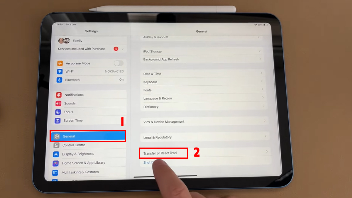 Khôi phục cài đặt gốc iPad