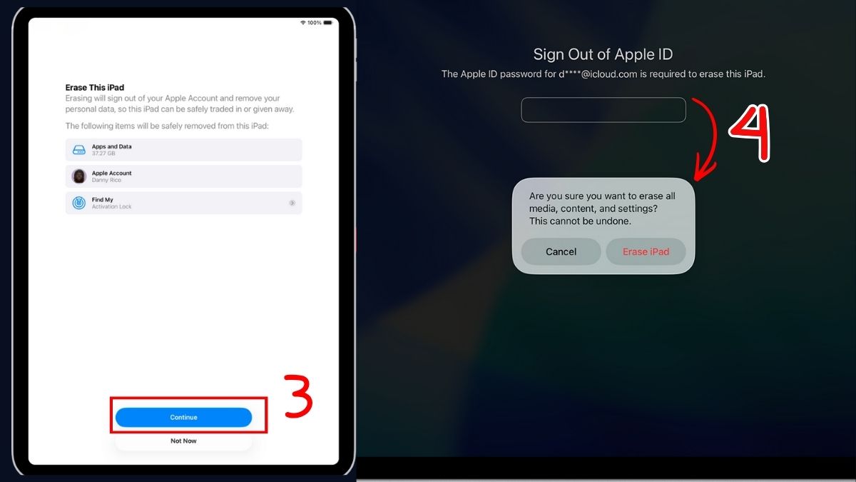 Khôi phục cài đặt gốc iPad