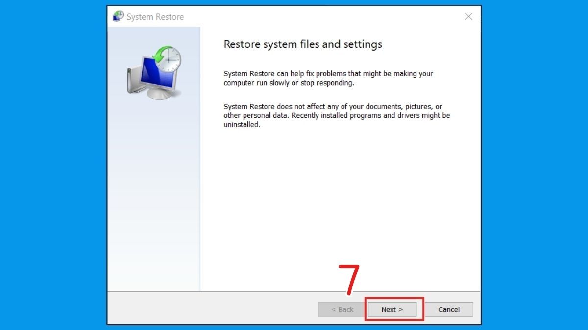 Khôi phục hệ thống nếu lỗi phần mềm nghiêm trọng