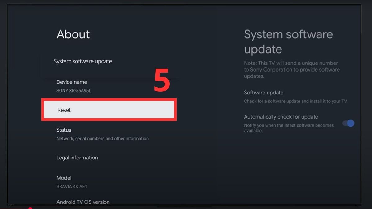 Khôi phục phần mềm TV Sony