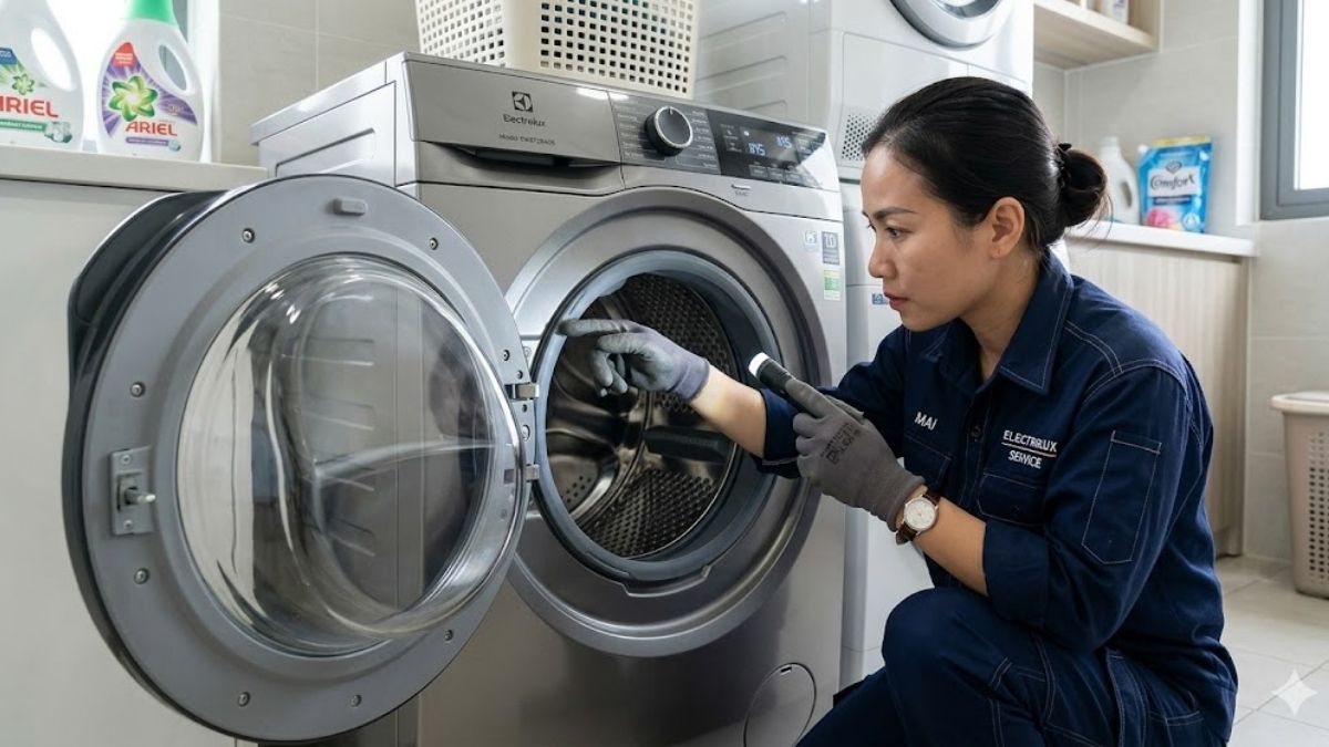 Kiểm tra trực quan các chi tiết cửa máy giặt