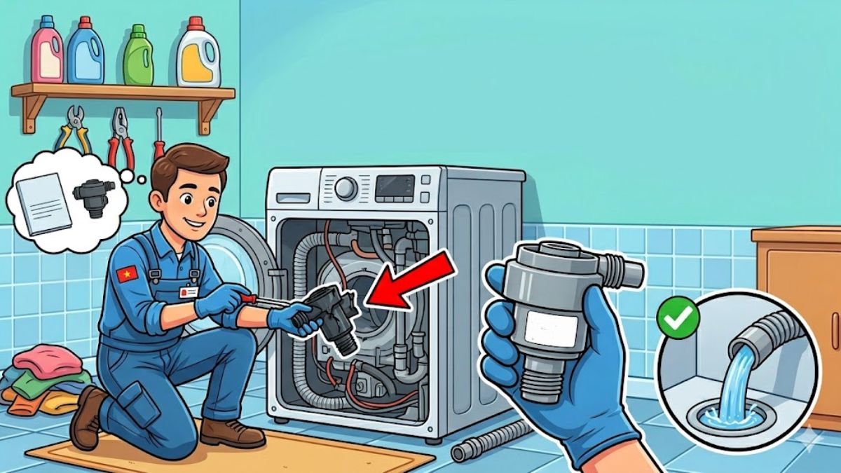 Thay thế van xả nước mới nếu bị hỏng