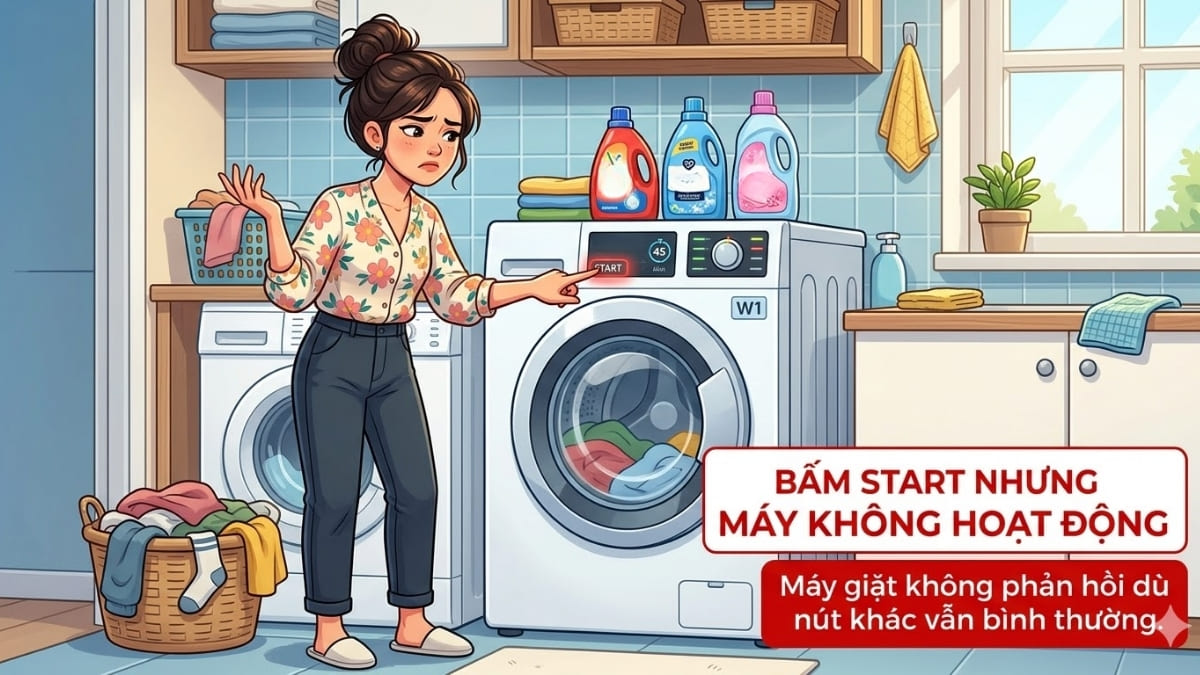 Bấm Start nhưng máy không hoạt động