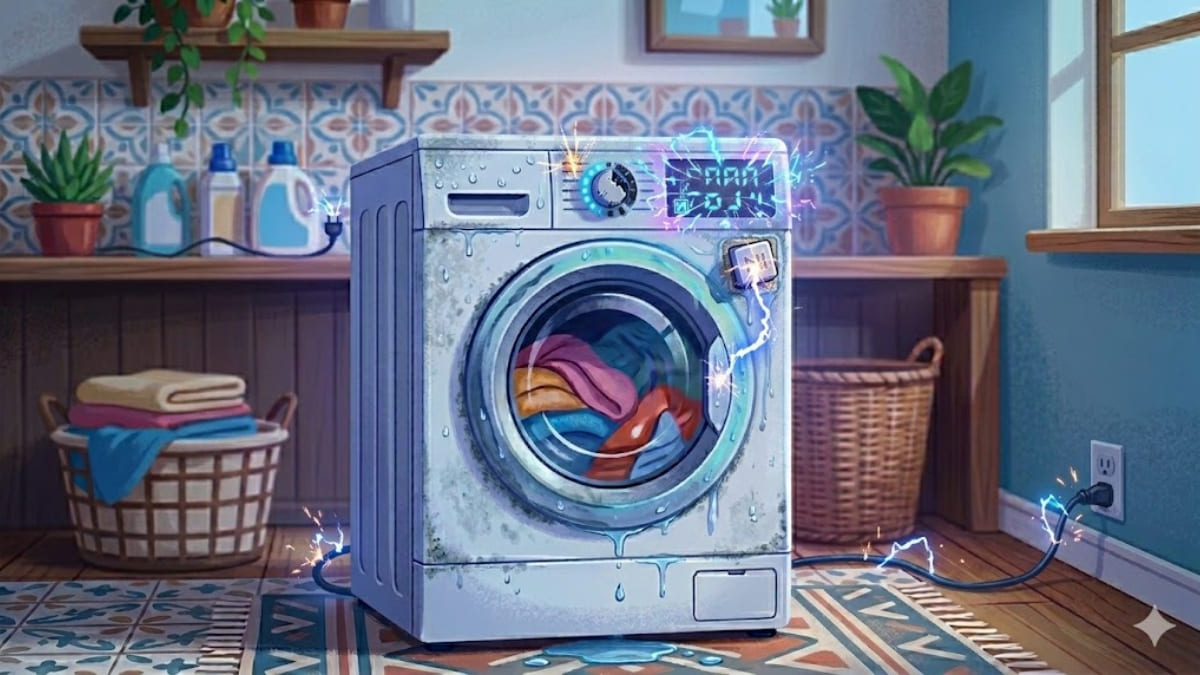 Nguồn điện cho máy giặt không ổn định nên không thể khởi động máy giặt