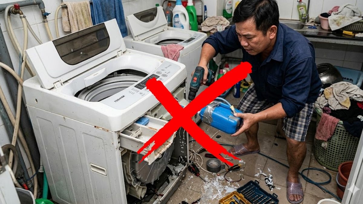 Không nên tự lắp khay nước xả vì gây nên nhiều rủi ro