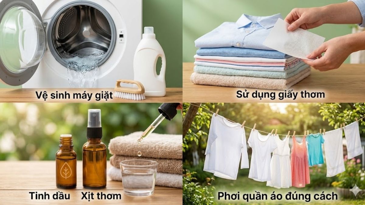Mẹo giúp quần áo thơm lâu khi máy giặt không có ngăn nước xả