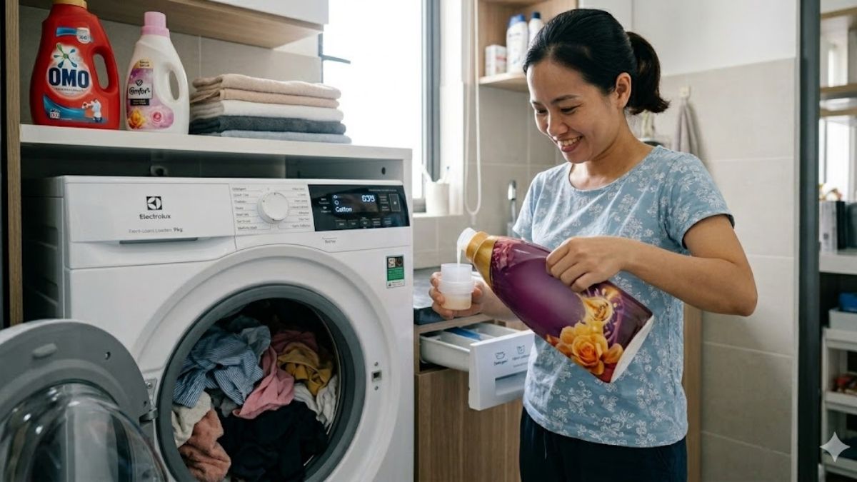 Sử dụng nước xả phù hợp với lượng quần áo