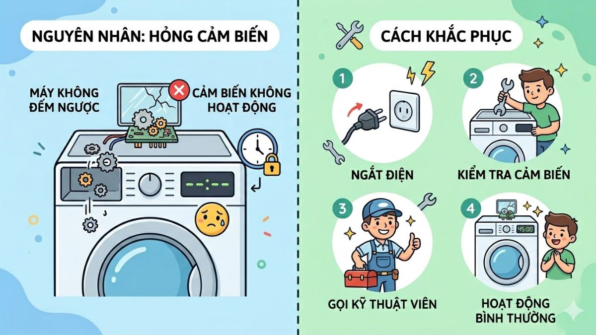 Máy giặt bị hỏng cảm biến thời gian