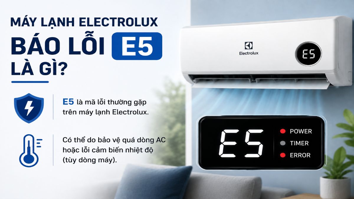 Tìm hiểu thông tin máy lạnh báo lỗi E5 là gì