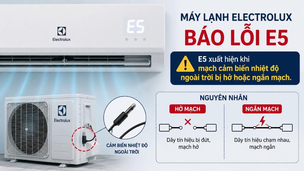 Dấu hiệu nhận biết máy lạnh đang gặp lỗi E5