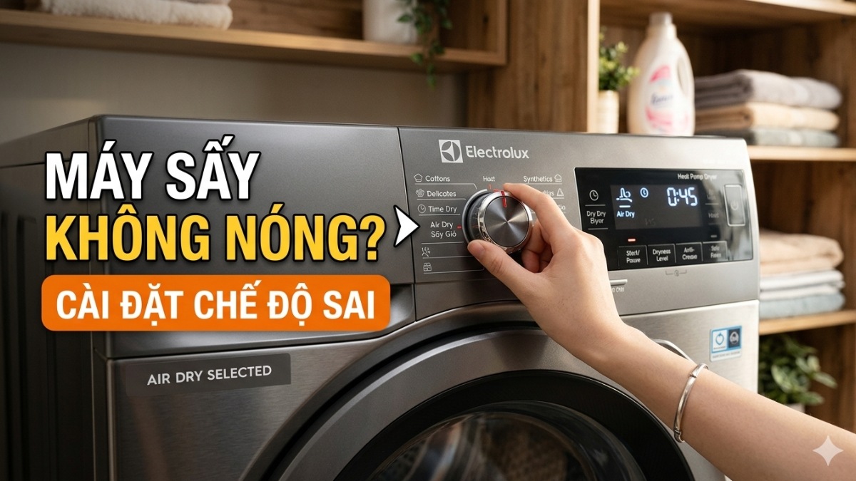 Thiết lập chương trình sấy chưa phù hợp với chất vải