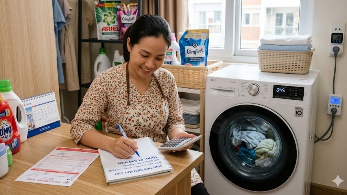 Ví dụ cách tính tiền điện máy sấy quần áo