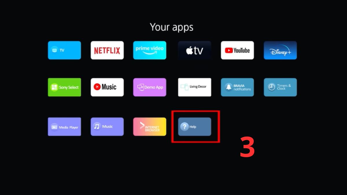 Kiểm tra mã TV Sony trong phần Cài đặt