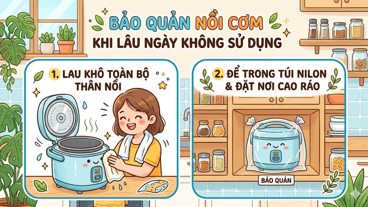 Bảo quản nồi khi lâu ngày không sử dụng